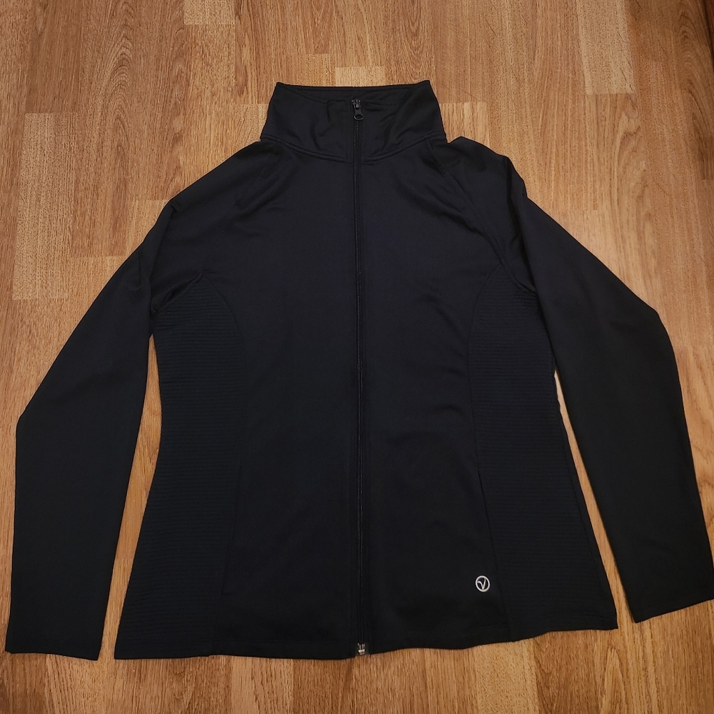 Vogo Athletics Stretch Long Sleeve Track Jacket Navy Blue Medium